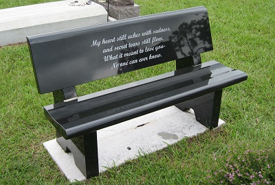 black granite bench